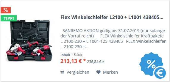 Flex Winkelschleifer L2100 + L1001 438405